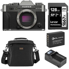 Fujifilm X-T30 III Mirrorless Camera, Charcoal Silver with NP-W126 Lithium-Ion B