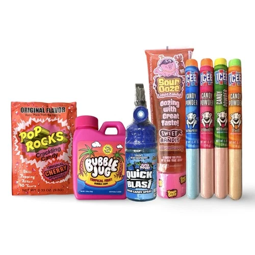 Sour Candy Full Size Sampler 8 Pack | Sour Ooze, Quick Blast, Bubble Jug, Pop R