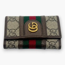 Gucci Ophidia GG Supreme Web Stripe 6 Key Case Ring Holder w/ Dust Bag Auth