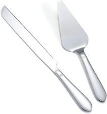 Cake Cutting Set for Wedding, Elegant Cake Knife and Server Set with Thickened S
