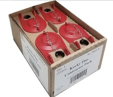 12 Pack Korky Plus 2001CP / 2001X Red 2 Universal Toilet Flapper - Steel Chain