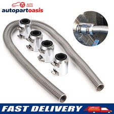 New 48 Stainless Steel Radiator Flexible Coolant Water Hose Chrome Caps Silver. New 48 Stainless Steel Radiator Flexible Coolant Water Hose Chrome Caps Silver.