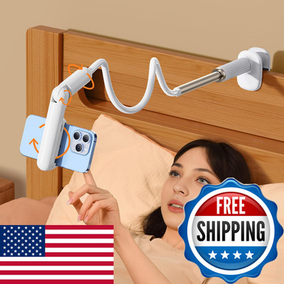 Hiyjen Gooseneck Phone Holder For Bed Laying Down Clamp Flexible Arm Overhead