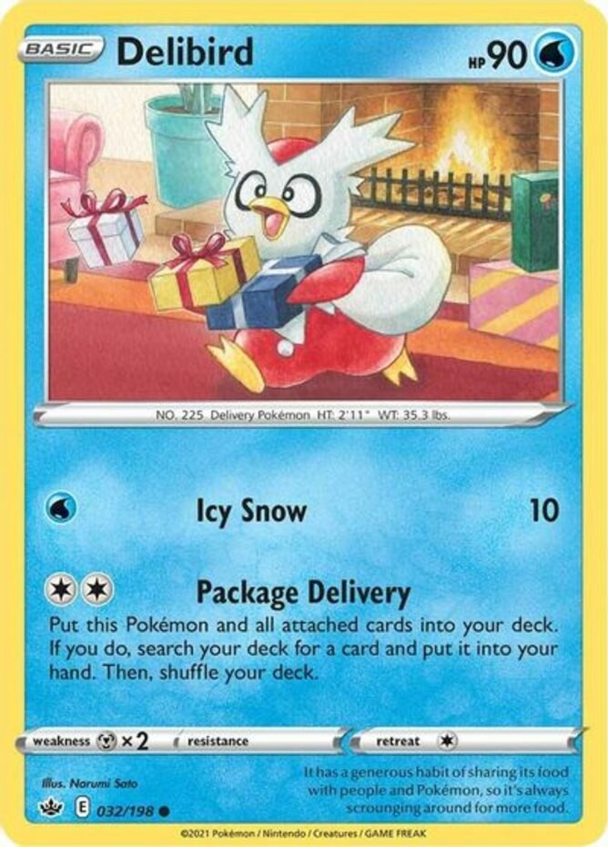Delibird - 032/198 - Common - Lightly Played - Sword & Shield - Chilling Reign