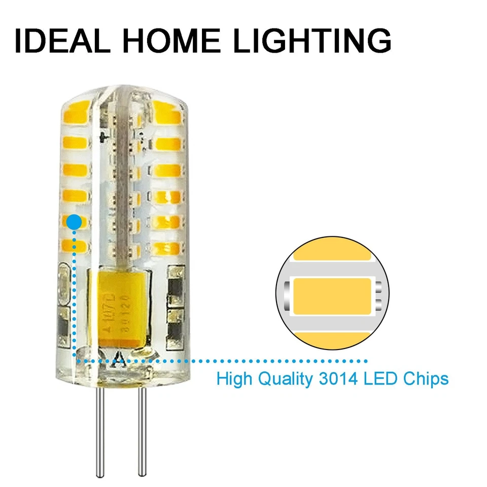 RAYHOO 10pcs G4 LED Bulbs JC Bi-Pin Base Light Bulbs 3W AC/DC 12V 20W-30W T3 ... - Image 4 of 4