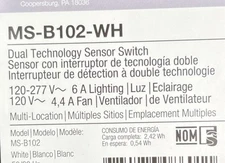 Lutron MS-B102-WH Maestro Dual Technology Sensor Switch - White - BRAND NEW
