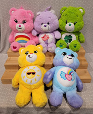 Care Bears Cheer Share Luck Funshine Dream Bright Bear Fluffy Plush Toy Lot 14"