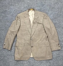 Brooks Brothers Sport Coat Mens 42 Beige Plaid Wool Tweed Blazer Classic Fit