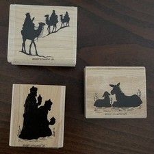 NOS - Stampin' Up Rubber Stamps - Christmas - 1997 - Set of 3