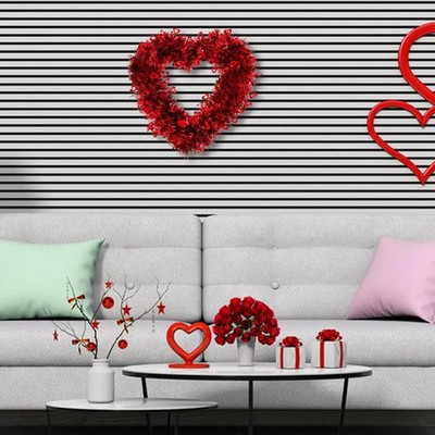 Herzförmiger Valentinstagskranz dekorative Liebesgirlande Hochzeit