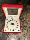 Vintage Sterling Silver Multi Color Interchangeable Stone Elephant Ring W/ Case
