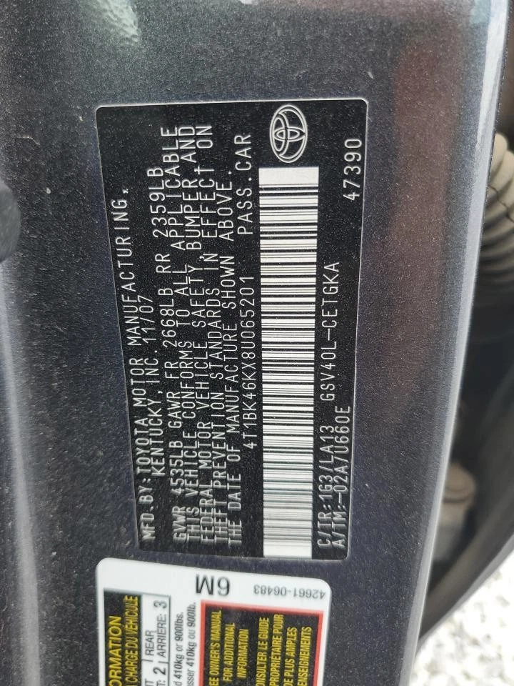 Alternador usado compatible con: Toyota Camry 2008 100 amperios grado A Foto 2 de 4