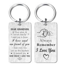 I Love You Grandson Christmas Keychain Gifts, Proud of Grandson Birthday