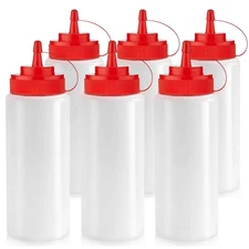 Norcalway 16 oz Condiment Squeeze Bottles for Sauces - Leak 16oz 6 PACK - New 
