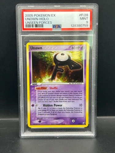 Pokemon PSA 9 MINT Unown F/28 EX Unseen Forces Holofoil Rare 2005 S#0759