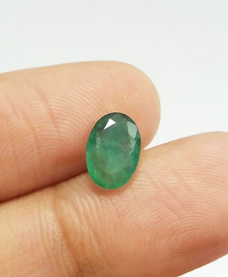 1,43 ct natürlicher oberer grüner Sambia-Smaragd ovaler Schliff echter Smarag...