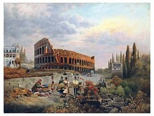 Colosseum Rome People by R. Alott Accent Tile Mural Kitchen Backsplash Ceramic