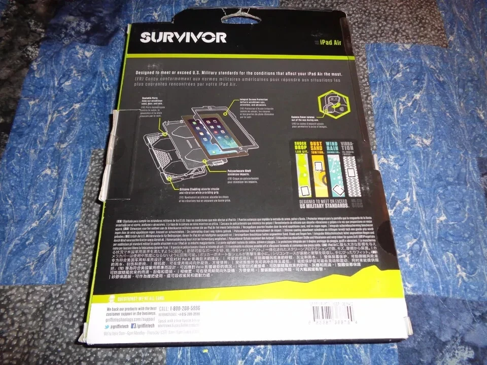 Heavy Duty Griffin Survivor All-Terrain Case with Stand for iPad Air Pink/Black - Image 3 of 4