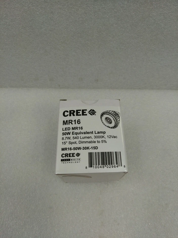 CREE MR16-50W -30K-15D, 12V , 50W , DIMMABLE Neutral White Bulb   (15DB3 - Image 2 of 4