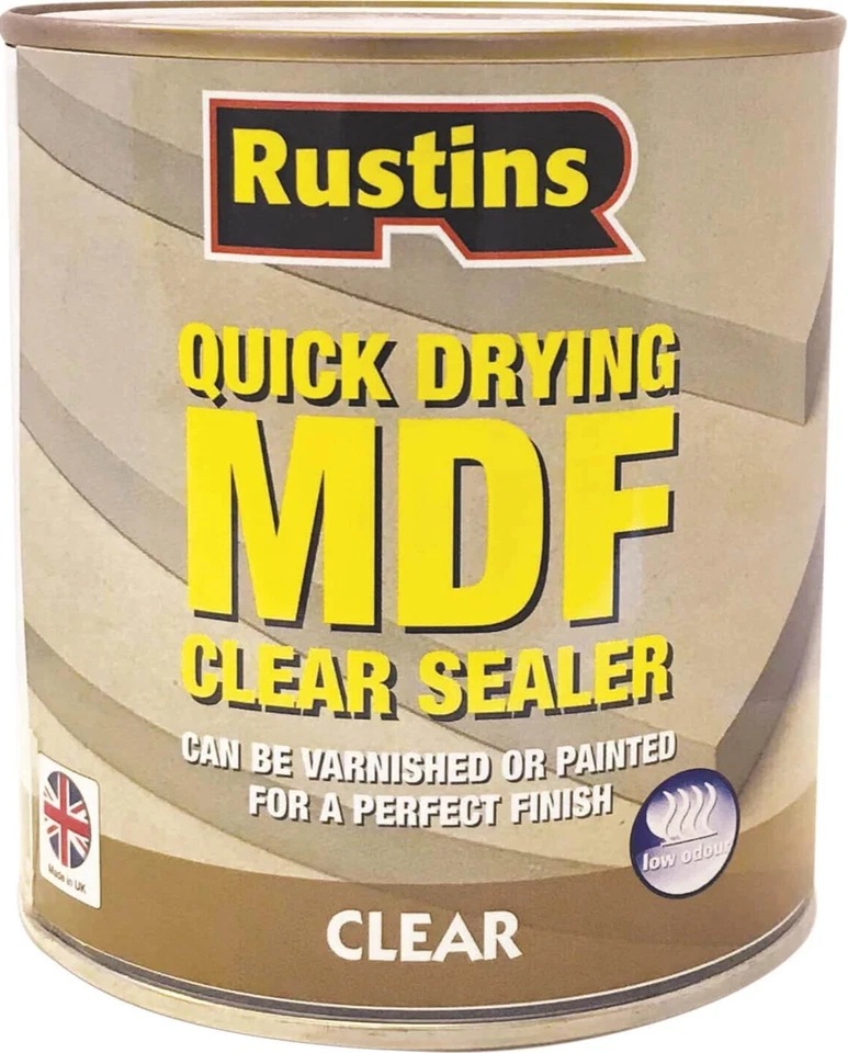 RUSTINS QUICK DRY MDF PRIMER SEALER WHITE GREY UNDER COAT PAINT 250ML 500ML NEW - Image 2 of 4
