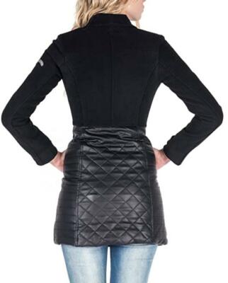 Manteau Femme Giorgio Di Mare - Mixte Cuir Et Coton Matelassé - Taille XXL