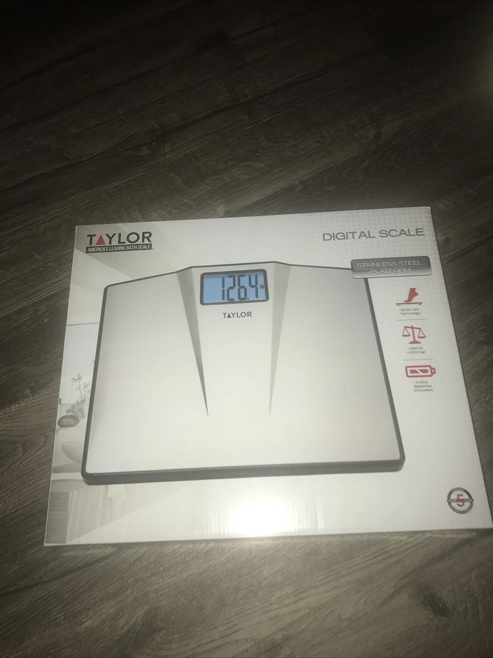 NEW Taylor Silver LCD Digital High Capacity Scale Up To 550lb Capacity+Backlight - Image 2 of 4
