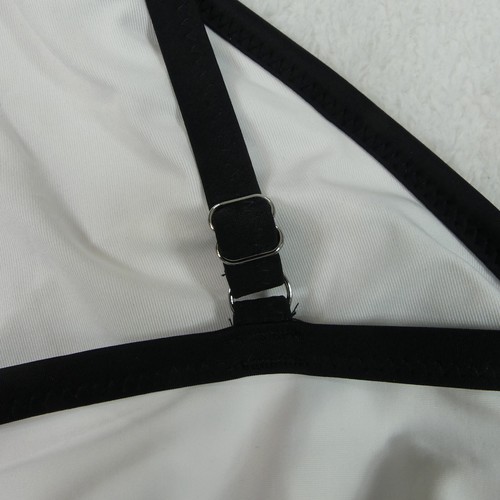 Tommy Hilfiger Swimsuit Womens 12 White Black One Piece Surplice UPF50 - Picture 11 of 15