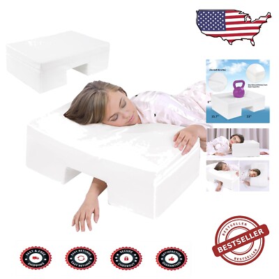 High-Density Foam Side Sleeper Pillow with Arm Holes - Pressure Relief & Support