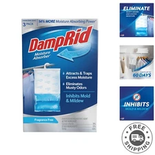 3 Pack of Fragrance-Free Hanging Moisture Absorbers - 16 Oz, Eliminates Odors