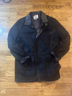 Vintage Mens Italian New Line Vinci Firenze Size 52 Black Leather Jacket