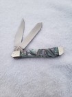 Bulldog Soligen Germany Fight'n Dogs Trapper Knife Abalone Swirl Peacock Etch  — photo 3