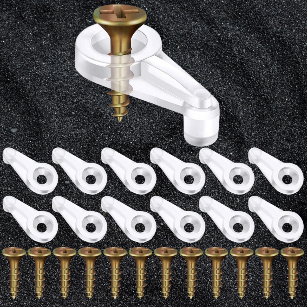 100 Glass Retainer Clips with Screws - Window Cabinet Door Panel Holders - Clear