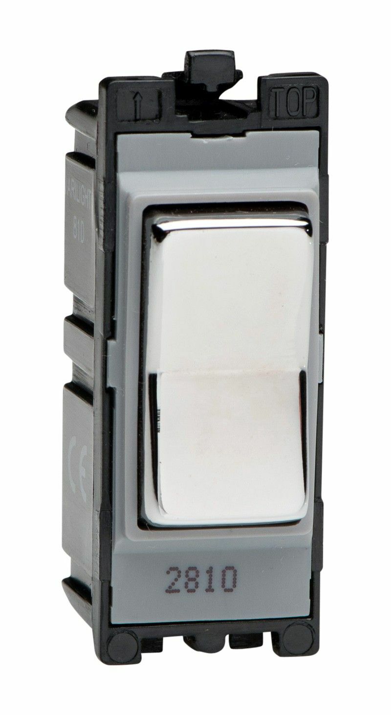 Varilight G102SRC Powergrid Module Chrome 2-Way On & Off Retractive Light Switch