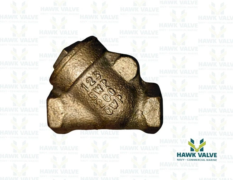 1/4" BRONZE CL 125  Y-PATTERN THREADED PTFE DISC CHECK VALVE NL74006 / T-413-Y - Image 3 of 4