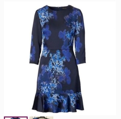 banana republic blue peplum dress Banana Republic Ponte Peplum Sheath Cobalt Blue Dress Womens 4 Stretch Fitted