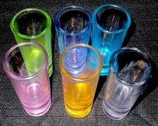 vintage barware Shot Glasses Colors crisa numbered