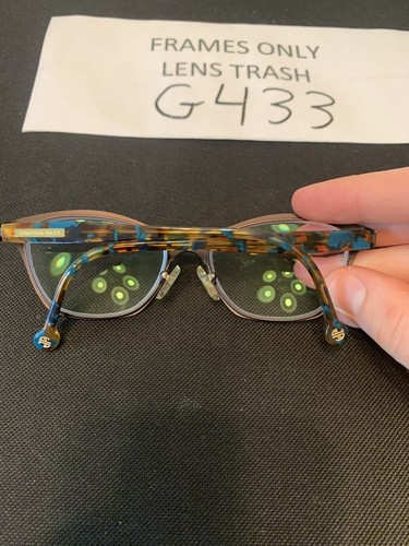 JONATHAN ADLER JA504 Dark Brown/Blue Brown Marble Eyeglasses Frame 53-16- G433 - Picture 3 of 6