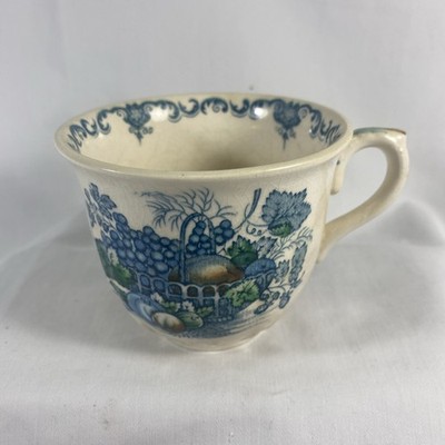 Mason's Patent Ironstone Blue Fruit Basket Tea Cup_Made In England