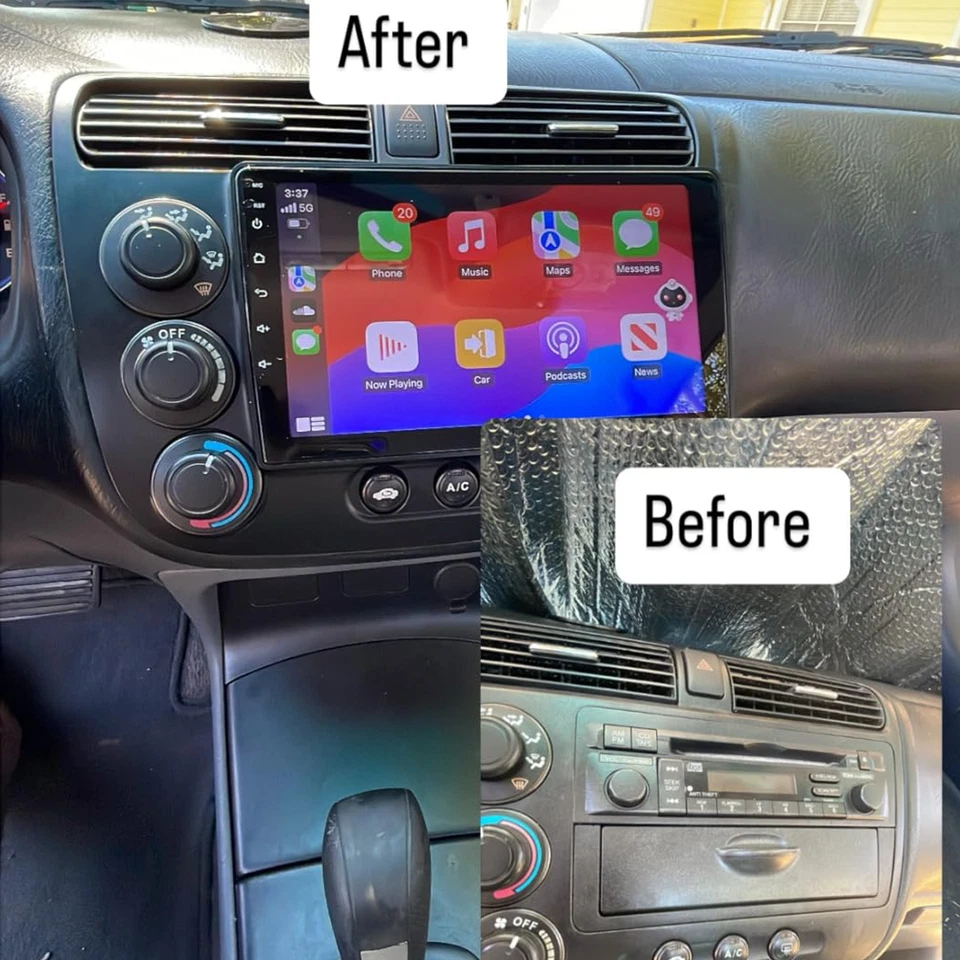 Apple Carplay For Honda Civic 2001-2005 Car Stereo Radio Android 13 GPS Navi 32G Foto 2 de 4