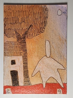e9Art ACEO man during day outsider art brut naive