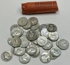Roll of 40, Washington Silver Quarters, 90% Silver Mixed Date Roll Free Shipping