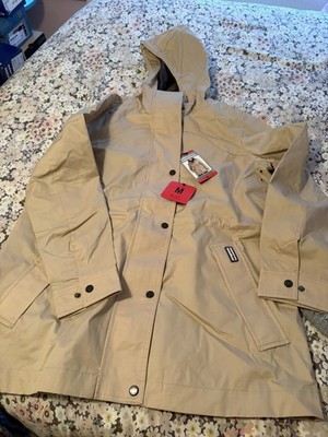 HUNTER New Water Resistant Smock Jacket Rain Coat Womens Medium tan almond new