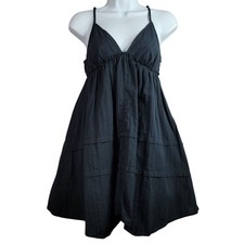 Wild Fable Mini Dress Black Small Sleeveless Straps Pullover Ruffle Semi Sheer