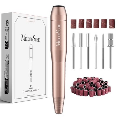 MelodySusie Pen-Shaped Portable USB Nail Drill, PC120I 65 Piece Set, A-gold