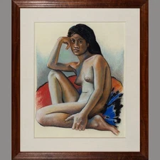 IMPORTANT TAHITIAN VAHINE BY J.L. SAQUET