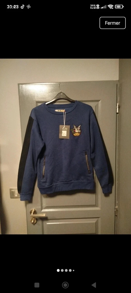 Pull Col V Chevignon En Coton Gris Chiné - Taille M - Occasion Très Bon état