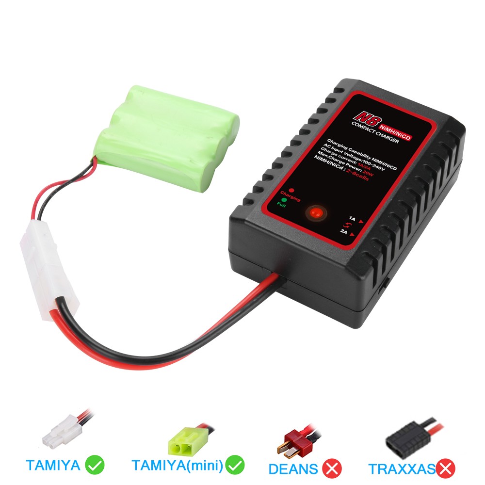 N8 NiMH NiCd Battery Charger for RC Cars,Ship Model,Drones,Airsoft Battery Packs