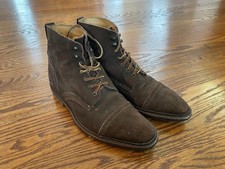 John Doe Shoes Brown Suede Punch-Cap Derby Ankle Boots Storm Welt US11.5 w/Box