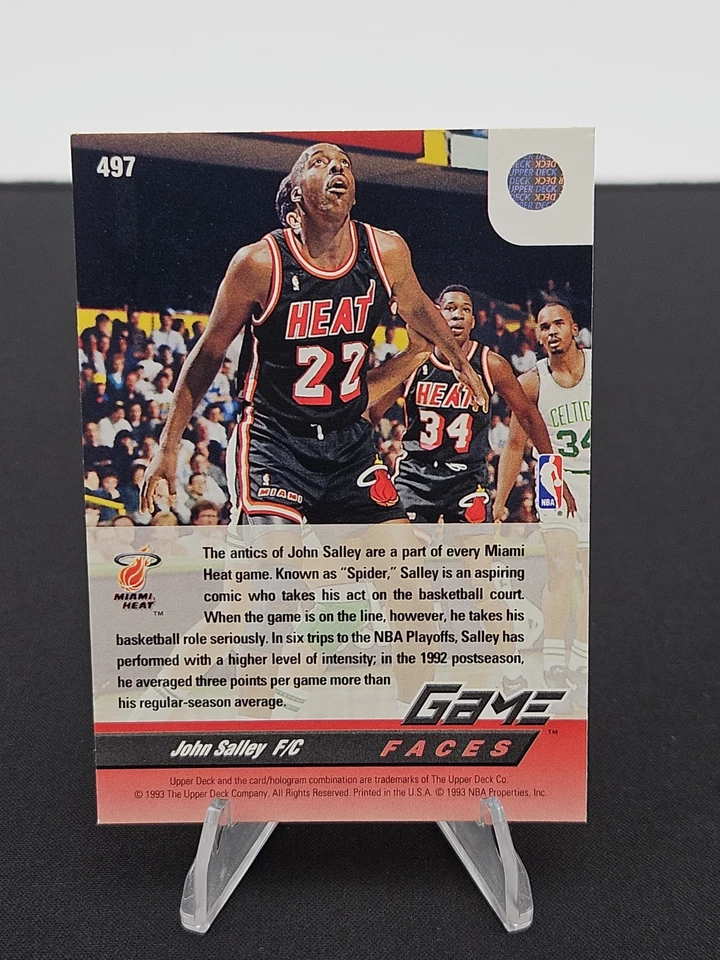 1992-93 Upper Deck Game Faces John Salley #497 Miami Heat - Image 2 of 2