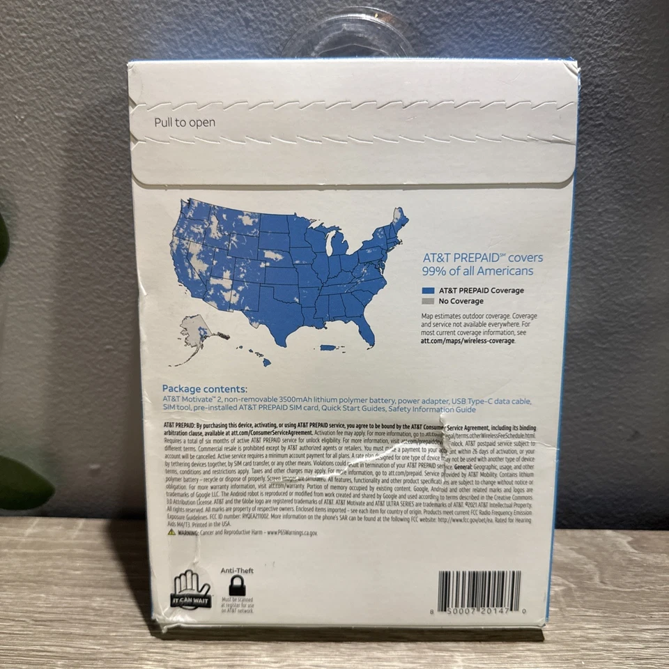 AT&T Motivate 2 32GB 6.5" HD Prepaid Smartphone - Maritime Blue - Brand New - Image 4 of 4